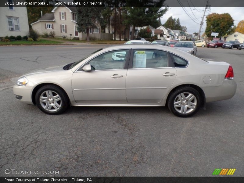 Gold Mist Metallic / Neutral 2011 Chevrolet Impala LT