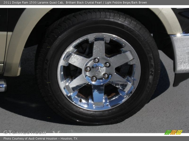 Brilliant Black Crystal Pearl / Light Pebble Beige/Bark Brown 2011 Dodge Ram 1500 Laramie Quad Cab