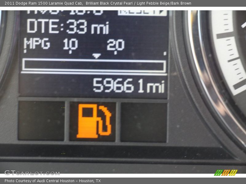 Brilliant Black Crystal Pearl / Light Pebble Beige/Bark Brown 2011 Dodge Ram 1500 Laramie Quad Cab