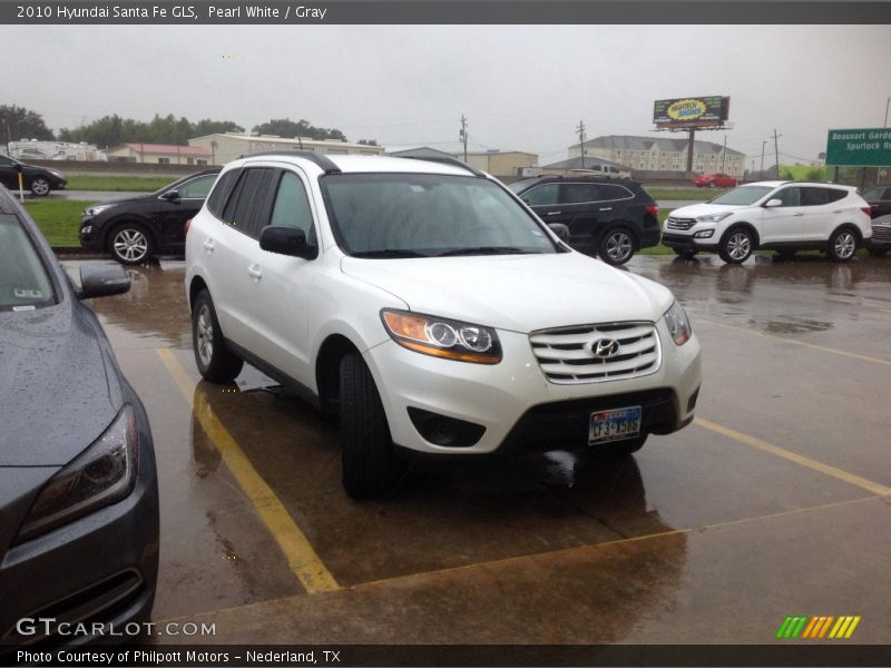 Pearl White / Gray 2010 Hyundai Santa Fe GLS
