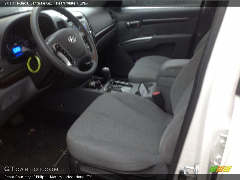 Pearl White / Gray 2010 Hyundai Santa Fe GLS