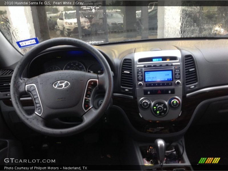 Pearl White / Gray 2010 Hyundai Santa Fe GLS