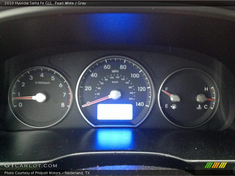 Pearl White / Gray 2010 Hyundai Santa Fe GLS