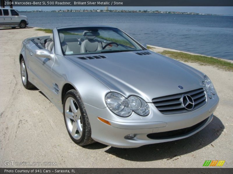 Brilliant Silver Metallic / Stone 2004 Mercedes-Benz SL 500 Roadster