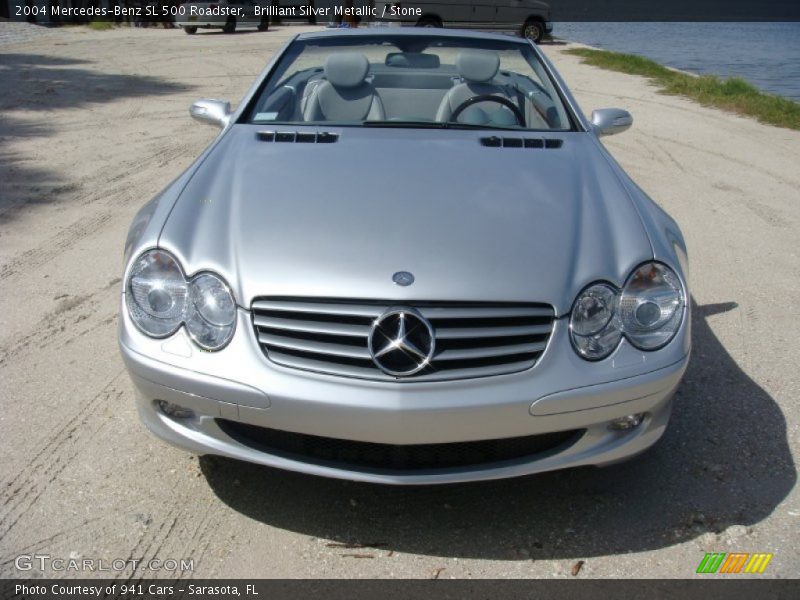 Brilliant Silver Metallic / Stone 2004 Mercedes-Benz SL 500 Roadster
