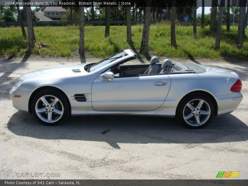 Brilliant Silver Metallic / Stone 2004 Mercedes-Benz SL 500 Roadster