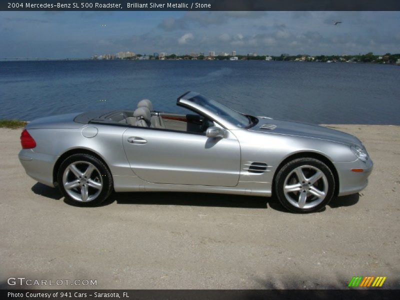 Brilliant Silver Metallic / Stone 2004 Mercedes-Benz SL 500 Roadster