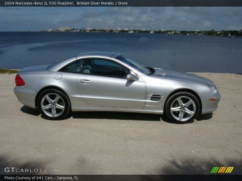 Brilliant Silver Metallic / Stone 2004 Mercedes-Benz SL 500 Roadster