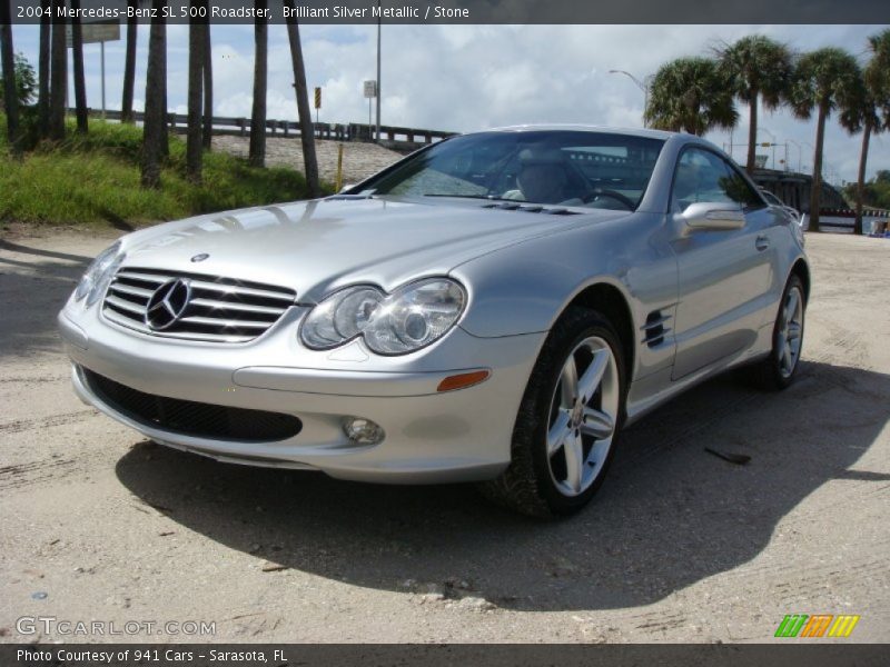 Brilliant Silver Metallic / Stone 2004 Mercedes-Benz SL 500 Roadster