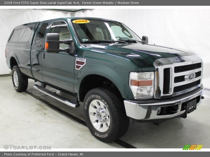 Forest Green Metallic / Medium Stone 2008 Ford F350 Super Duty Lariat SuperCab 4x4
