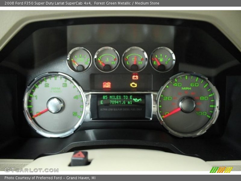 Forest Green Metallic / Medium Stone 2008 Ford F350 Super Duty Lariat SuperCab 4x4