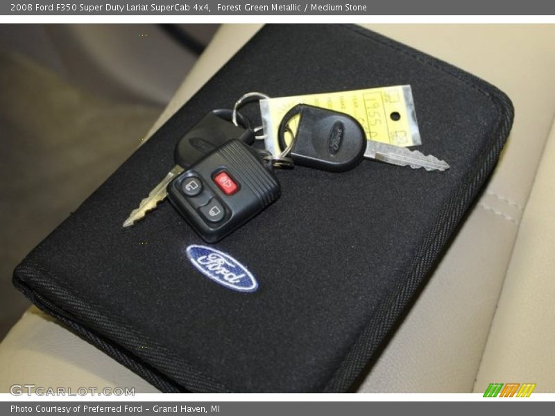 Forest Green Metallic / Medium Stone 2008 Ford F350 Super Duty Lariat SuperCab 4x4