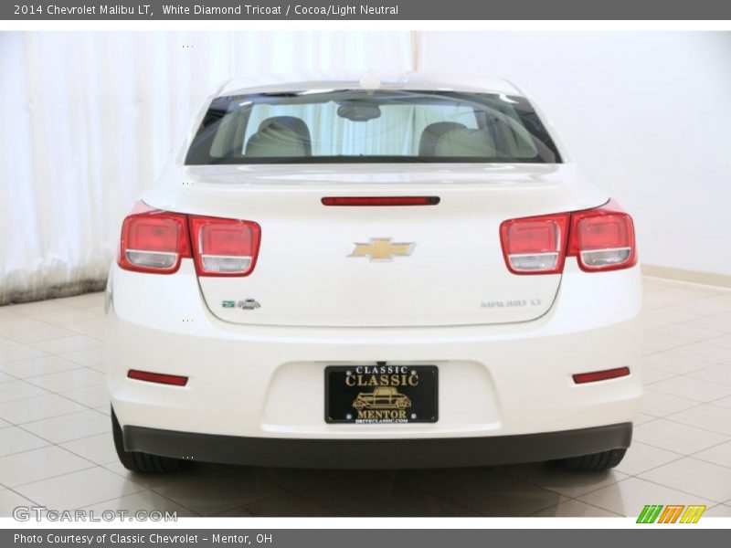 White Diamond Tricoat / Cocoa/Light Neutral 2014 Chevrolet Malibu LT