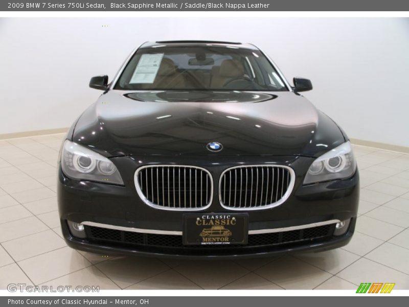 Black Sapphire Metallic / Saddle/Black Nappa Leather 2009 BMW 7 Series 750Li Sedan