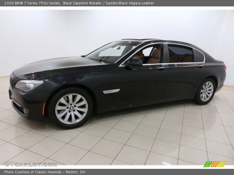 Black Sapphire Metallic / Saddle/Black Nappa Leather 2009 BMW 7 Series 750Li Sedan