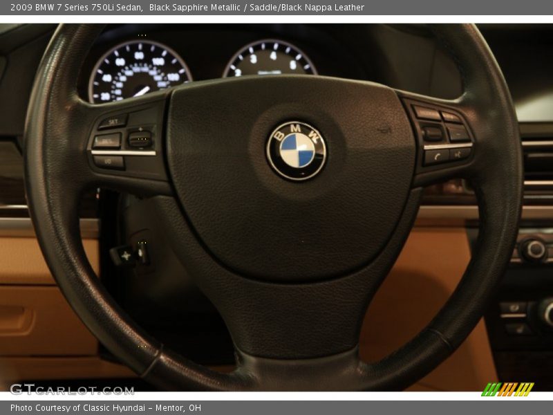 Black Sapphire Metallic / Saddle/Black Nappa Leather 2009 BMW 7 Series 750Li Sedan