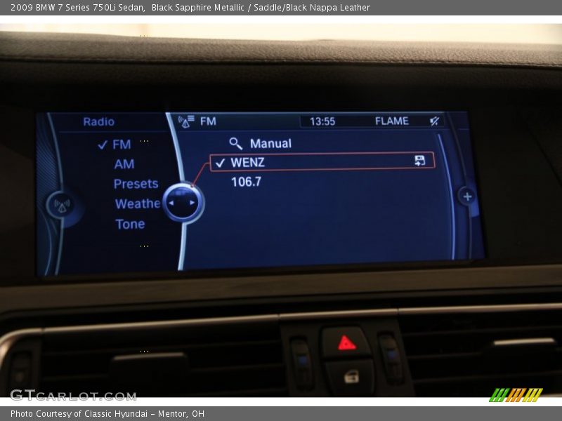 Black Sapphire Metallic / Saddle/Black Nappa Leather 2009 BMW 7 Series 750Li Sedan