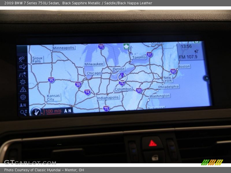 Black Sapphire Metallic / Saddle/Black Nappa Leather 2009 BMW 7 Series 750Li Sedan