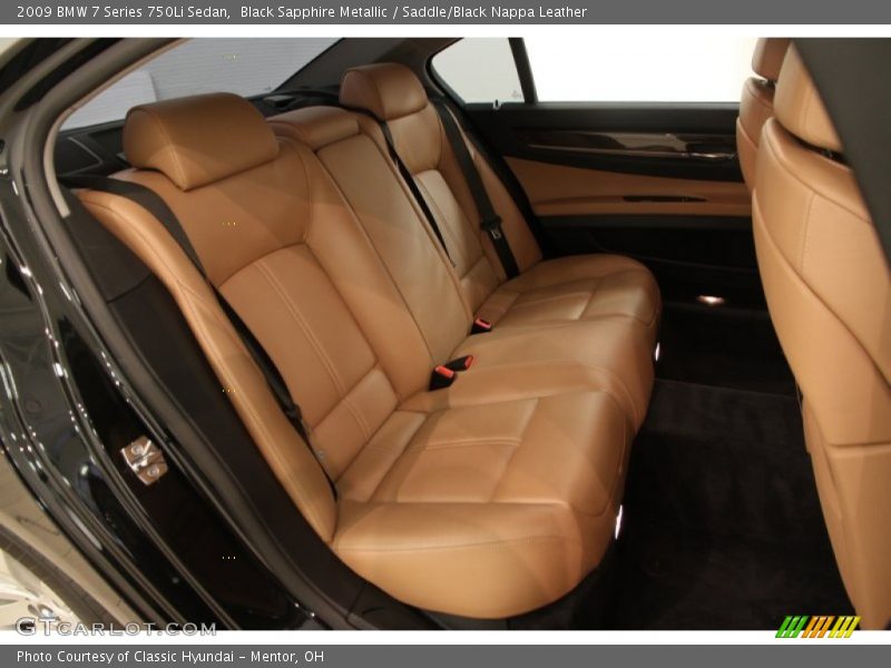 Black Sapphire Metallic / Saddle/Black Nappa Leather 2009 BMW 7 Series 750Li Sedan