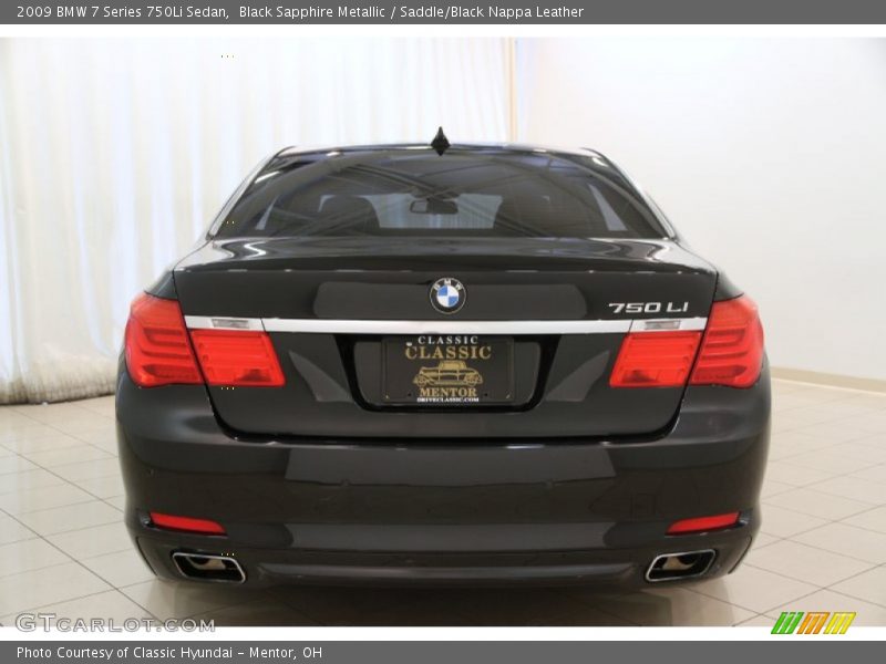 Black Sapphire Metallic / Saddle/Black Nappa Leather 2009 BMW 7 Series 750Li Sedan