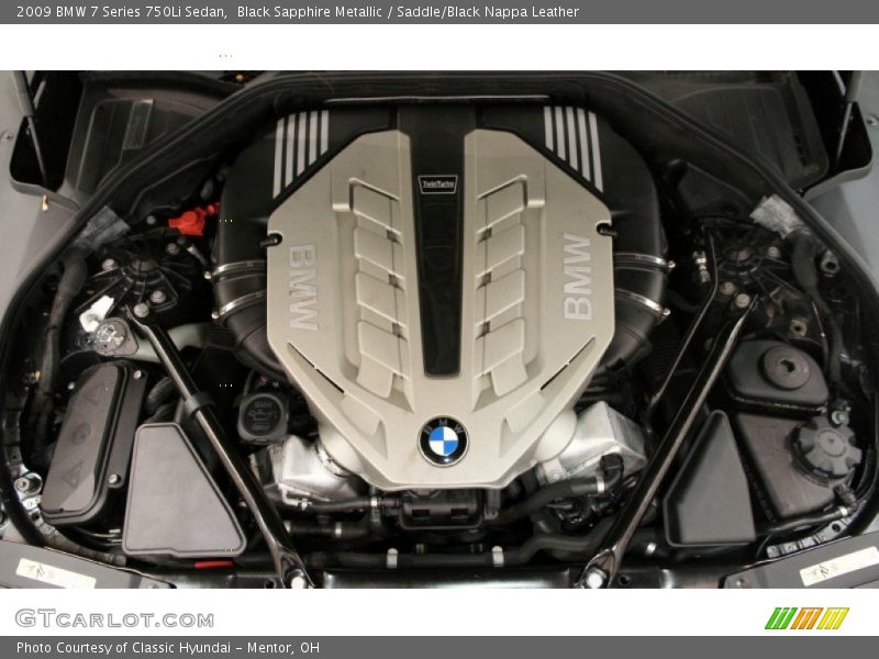 Black Sapphire Metallic / Saddle/Black Nappa Leather 2009 BMW 7 Series 750Li Sedan