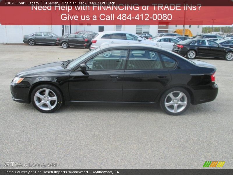 Obsidian Black Pearl / Off Black 2009 Subaru Legacy 2.5i Sedan