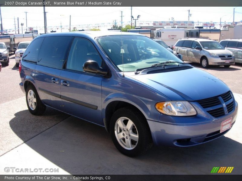 Marine Blue Pearl / Medium Slate Gray 2007 Dodge Caravan SXT