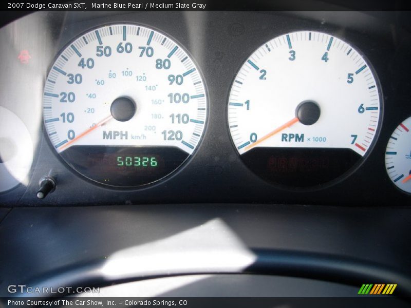Marine Blue Pearl / Medium Slate Gray 2007 Dodge Caravan SXT