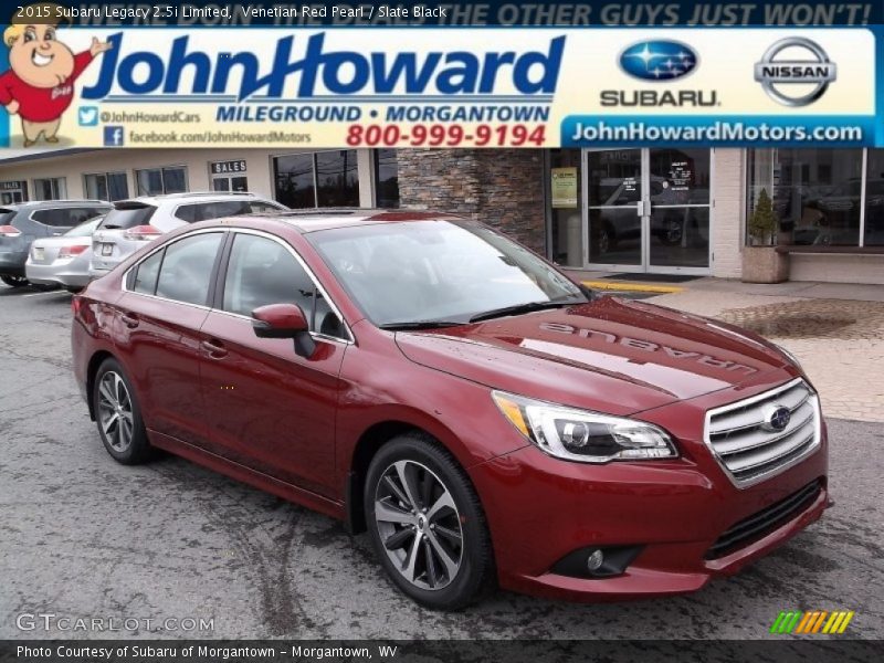 Venetian Red Pearl / Slate Black 2015 Subaru Legacy 2.5i Limited