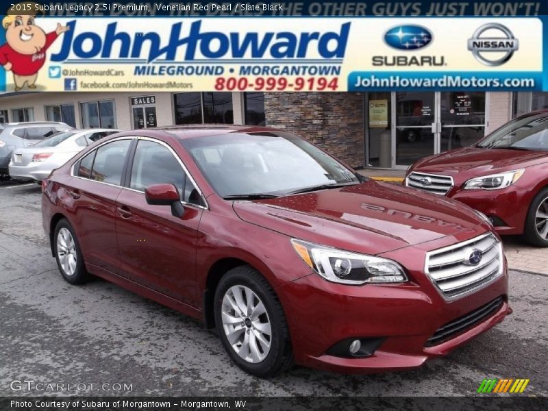 Venetian Red Pearl / Slate Black 2015 Subaru Legacy 2.5i Premium