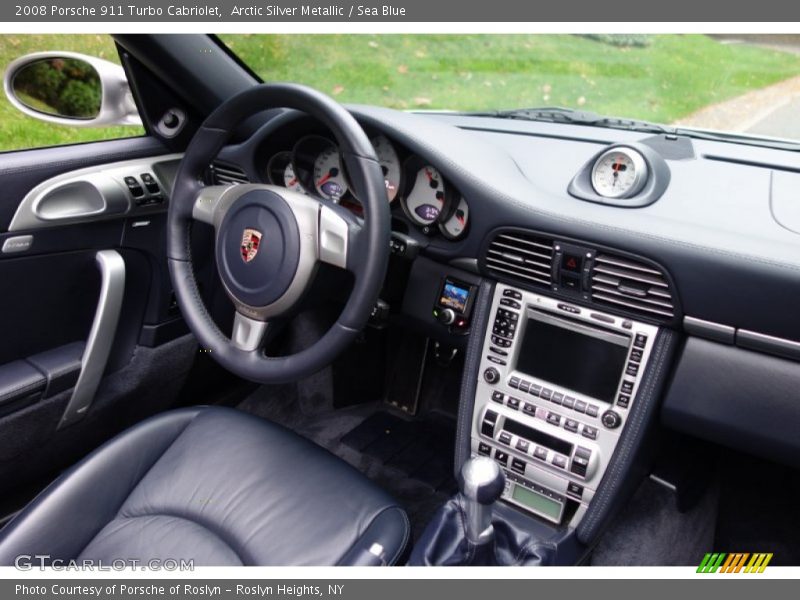 Arctic Silver Metallic / Sea Blue 2008 Porsche 911 Turbo Cabriolet