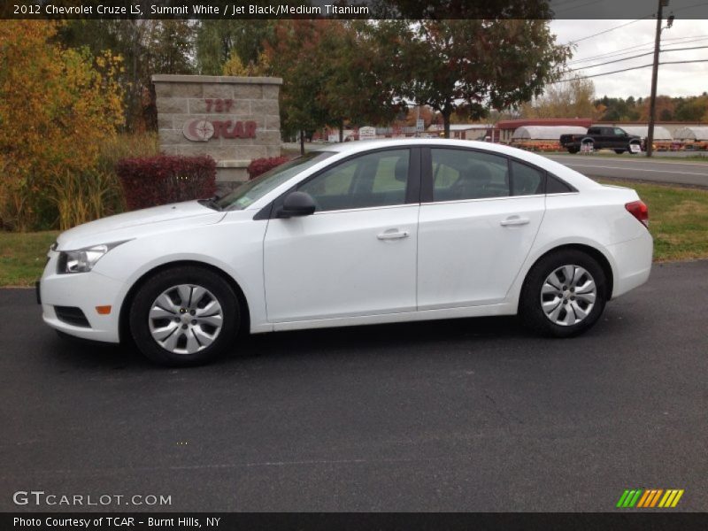 Summit White / Jet Black/Medium Titanium 2012 Chevrolet Cruze LS