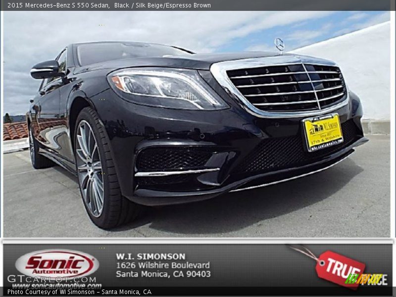 Black / Silk Beige/Espresso Brown 2015 Mercedes-Benz S 550 Sedan