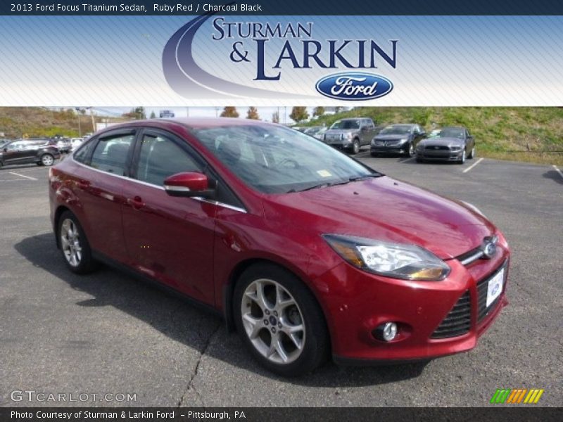 Ruby Red / Charcoal Black 2013 Ford Focus Titanium Sedan