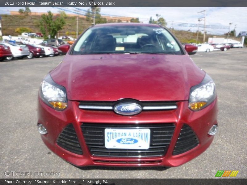 Ruby Red / Charcoal Black 2013 Ford Focus Titanium Sedan