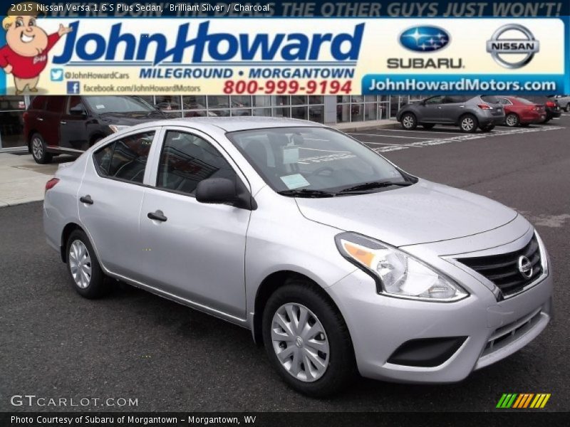 Brilliant Silver / Charcoal 2015 Nissan Versa 1.6 S Plus Sedan