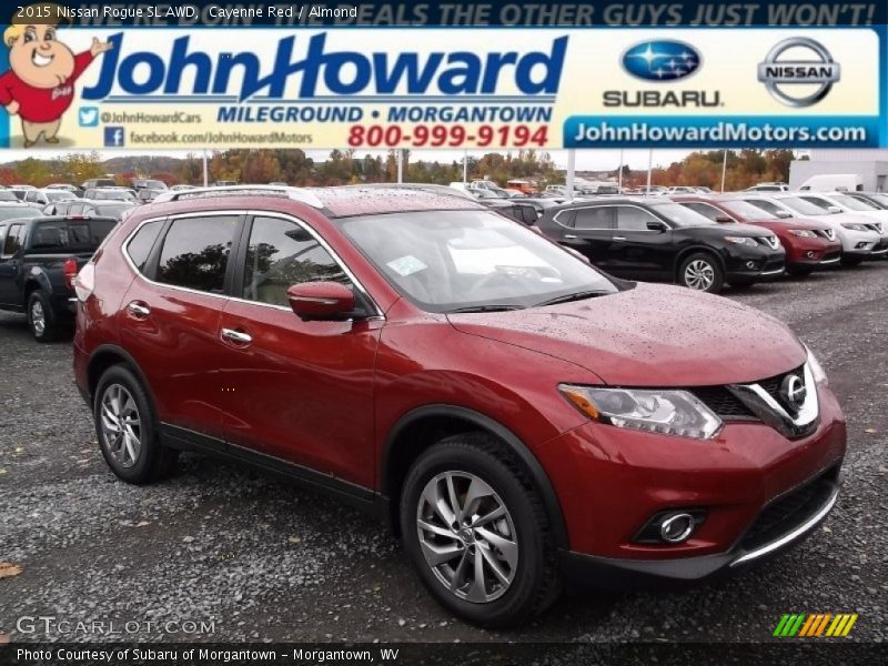Cayenne Red / Almond 2015 Nissan Rogue SL AWD