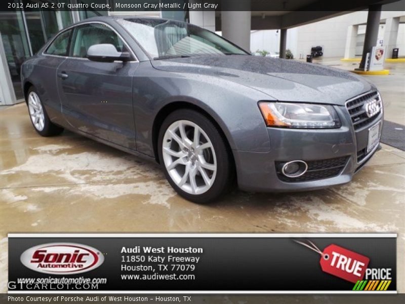 Monsoon Gray Metallic / Light Gray 2012 Audi A5 2.0T quattro Coupe