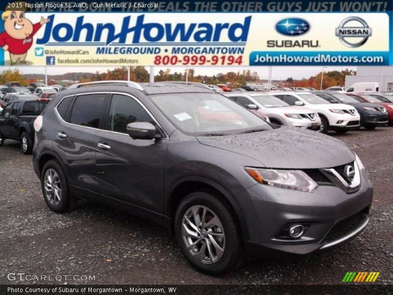 Gun Metallic / Charcoal 2015 Nissan Rogue SL AWD