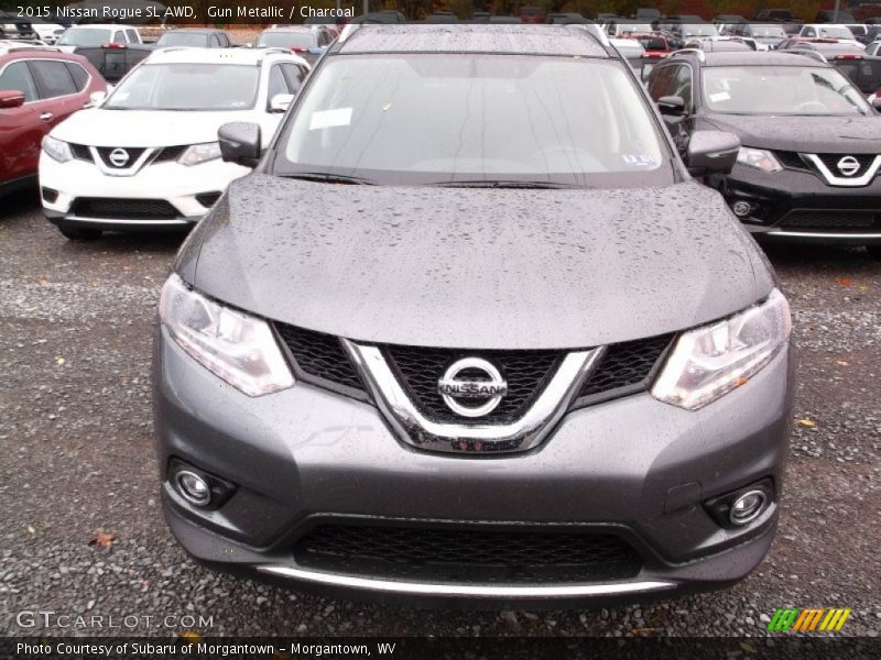 Gun Metallic / Charcoal 2015 Nissan Rogue SL AWD