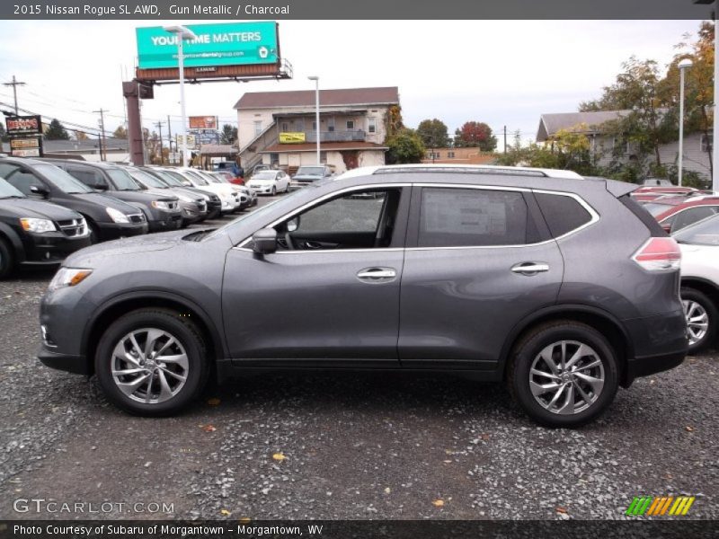 Gun Metallic / Charcoal 2015 Nissan Rogue SL AWD