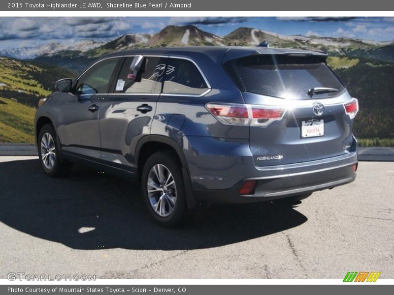 Shoreline Blue Pearl / Almond 2015 Toyota Highlander LE AWD