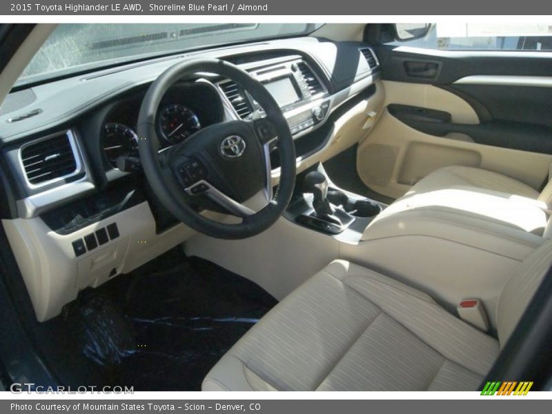 Shoreline Blue Pearl / Almond 2015 Toyota Highlander LE AWD