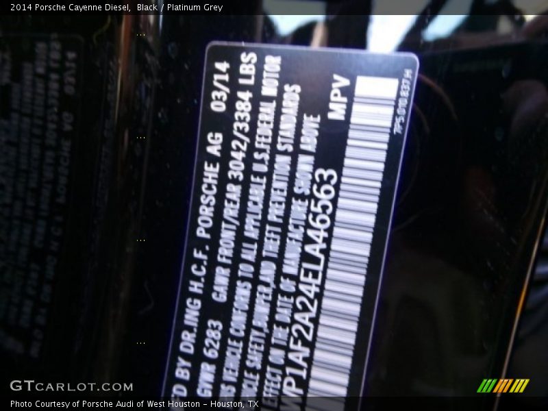 Black / Platinum Grey 2014 Porsche Cayenne Diesel