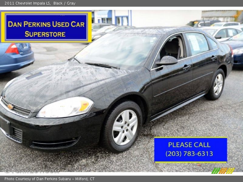 Black / Gray 2011 Chevrolet Impala LS