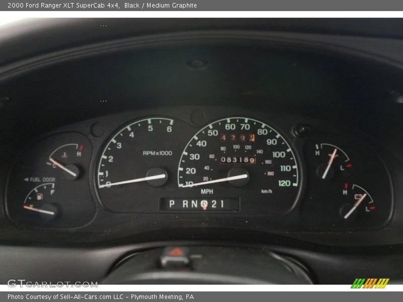 Black / Medium Graphite 2000 Ford Ranger XLT SuperCab 4x4
