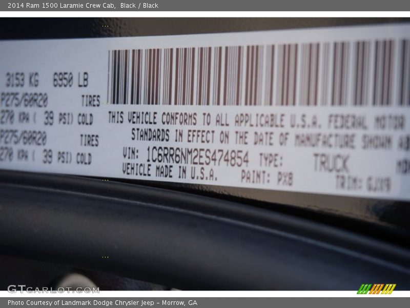2014 1500 Laramie Crew Cab Black Color Code PX8