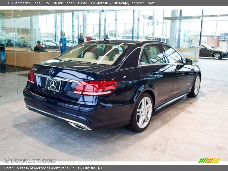 Lunar Blue Metallic / Silk Beige/Espresso Brown 2014 Mercedes-Benz E 350 4Matic Sedan