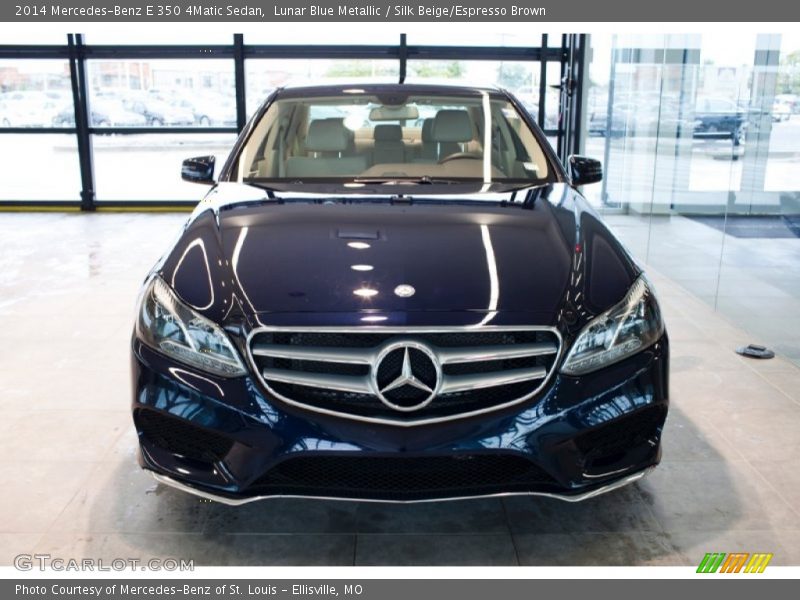 Lunar Blue Metallic / Silk Beige/Espresso Brown 2014 Mercedes-Benz E 350 4Matic Sedan