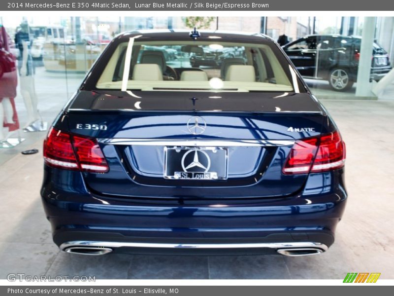 Lunar Blue Metallic / Silk Beige/Espresso Brown 2014 Mercedes-Benz E 350 4Matic Sedan